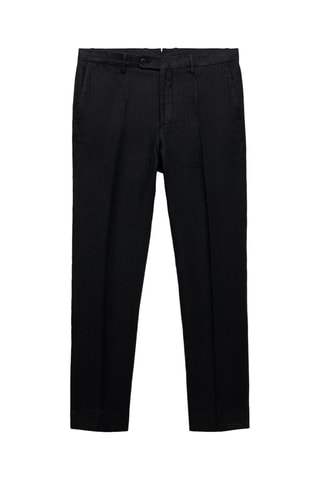 Pantalon costume Amalfi 100 % lin slim-fit - Noir