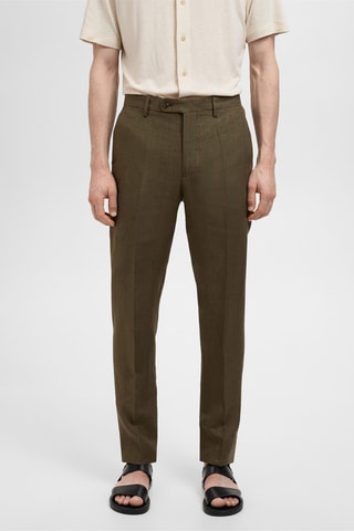 Pantalon costume Amalfi 100 % lin slim-fit - Kaki