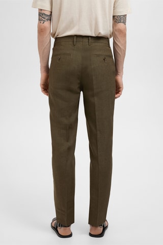 Pantalon costume Amalfi 100 % lin slim-fit - Kaki