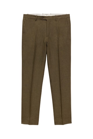 Pantalon costume Amalfi 100 % lin slim-fit - Kaki