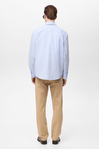 Chemise à rayures 100% coton coupe régulière - Bleu ciel