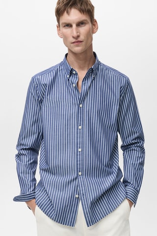 Chemise 100 % coton regular-fit - Bleu marine