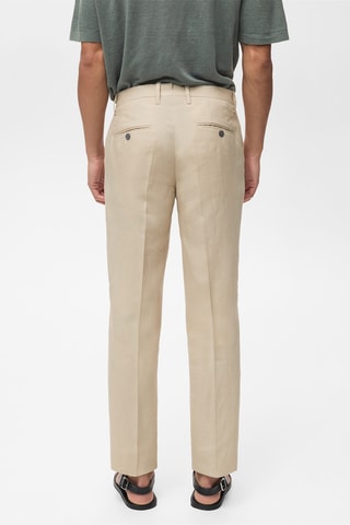 Pantalon 100 % lin slim fit - Marron