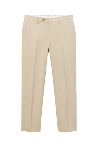 Pantalon 100 % lin slim fit - Marron