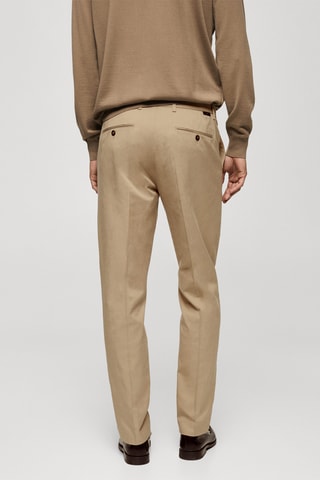 Pantalon en coton regular fit - Beige