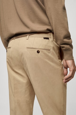 Pantalon en coton regular fit - Beige