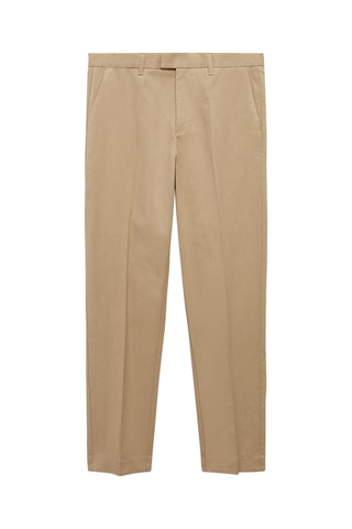 Pantalon en coton regular fit - Beige