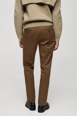 Pantalon en coton regular fit - Marron