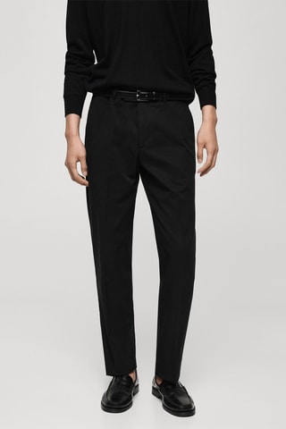 Pantalon en coton regular fit - Noir