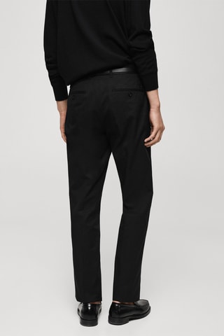 Pantalon en coton regular fit - Noir