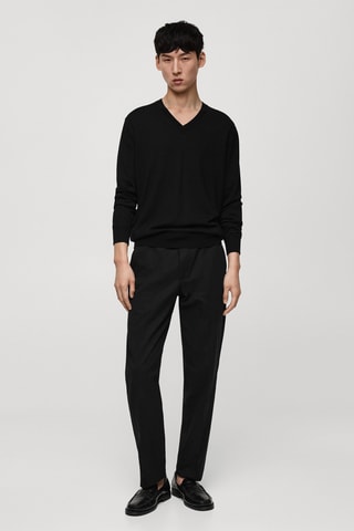 Pantalon en coton regular fit - Noir