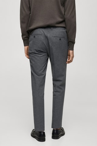 Pantalon en flanelle regular fit  - Gris clair chiné