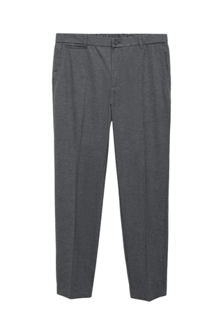 Pantalon en flanelle regular fit  - Gris clair chiné