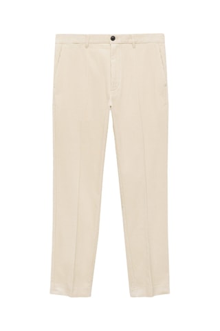 Pantalon velours côtelé regular-fit - Gris clair