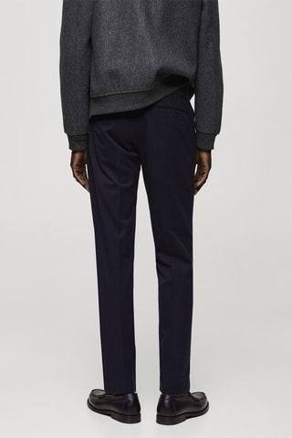 Pantalon flanelle regular-fit - Bleu marine