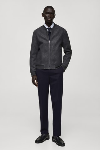 Pantalon flanelle regular-fit - Bleu marine