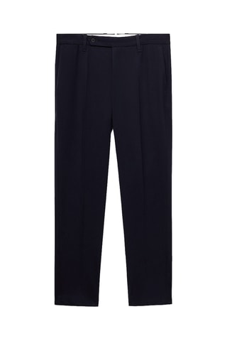 Pantalon flanelle regular-fit - Bleu marine