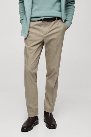 Pantalon flanelle regular-fit - Beige