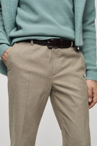 Pantalon flanelle regular-fit - Beige