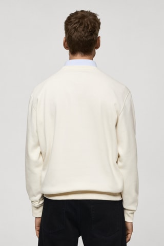 Sweat-shirt coton imprimé graphique - Beige