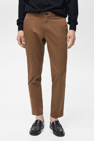 Pantalon Prato chino cropped tapered - Marron