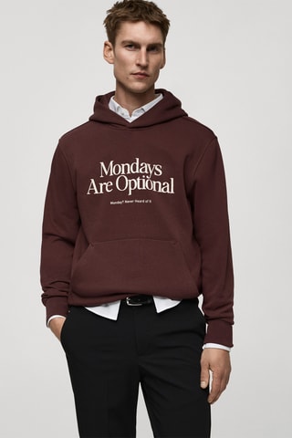 Sweat-shirt coton imprimé - Bordeaux