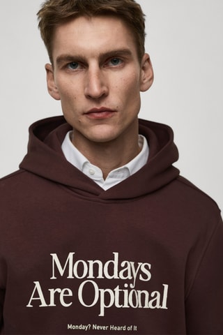 Sweat-shirt coton imprimé - Bordeaux