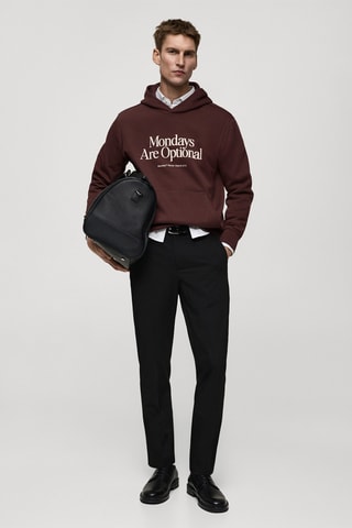 Sweat-shirt coton imprimé - Bordeaux