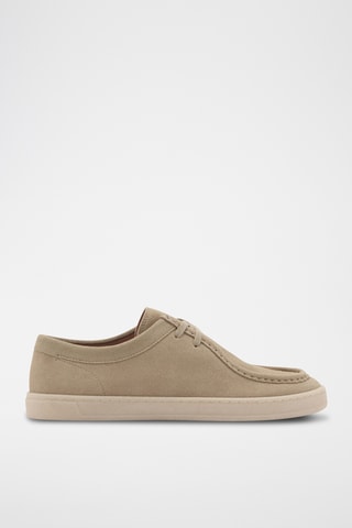 Chaussures bateau cuir suède - Beige
