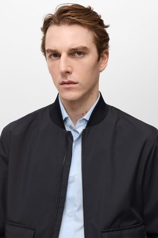 Blouson bomber résistant à l'eau poches - Bleu nuit