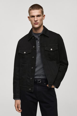 Blouson en jean poches - Noir denim