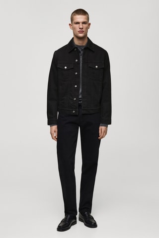 Blouson en jean poches - Noir denim