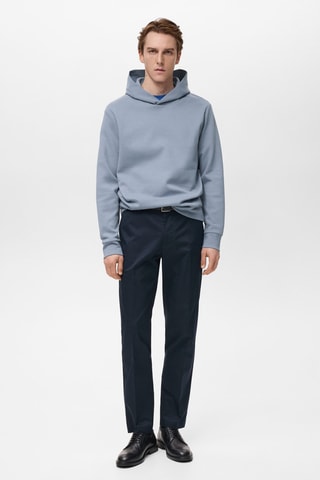 Sweat-shirt coton capuche regular-fit - Bleu ciel