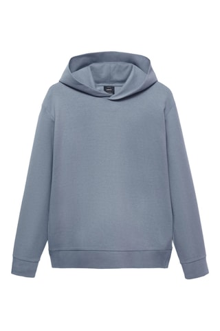 Sweat-shirt coton capuche regular-fit - Bleu ciel