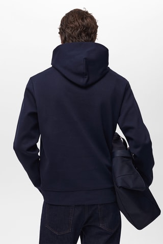 Sweat-shirt coton capuche regular-fit - Bleu nuit