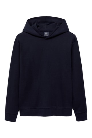 Sweat-shirt coton capuche regular-fit - Bleu nuit