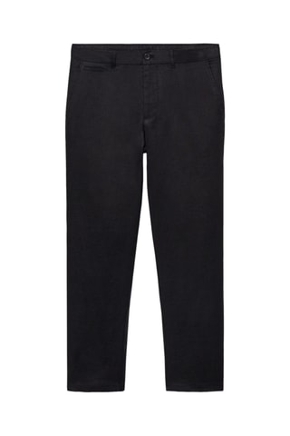 Pantalon 100 % lin slim fit - Noir
