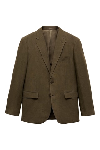 Veste costume Amalfi 100 % lin slim-fit - Kaki