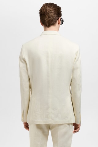 Veste costume croisée Amalfi 100 % lin slim-fit - Ivoire