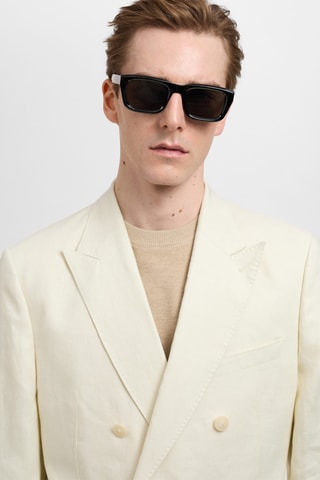 Veste costume croisée Amalfi 100 % lin slim-fit - Ivoire