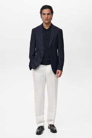 Veste 100 % laine froide slim-fit - Bleu marine