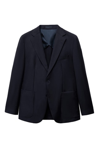 Veste 100 % laine froide slim-fit - Bleu marine