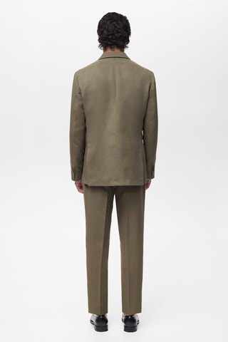 Veste costume croisée lin mélangé slim-fit - Gris