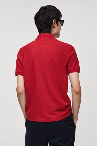Polo 100 % coton brodé graphique poitrine - Rouge