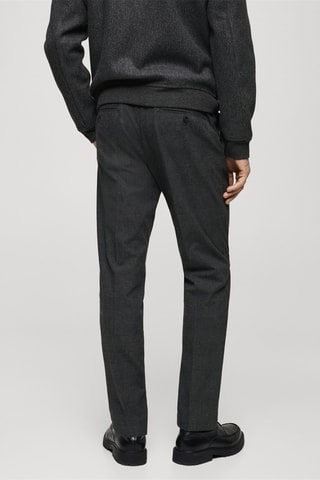 Pantalon en flanelle à motif Prince de Galles - Gris