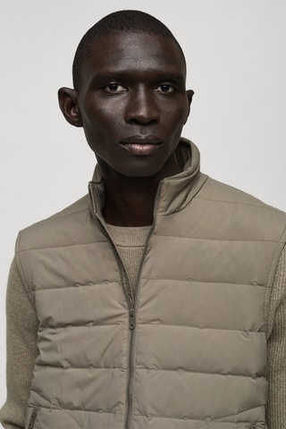 Gilet matelassé rembourrage duvet et plumes - Marron