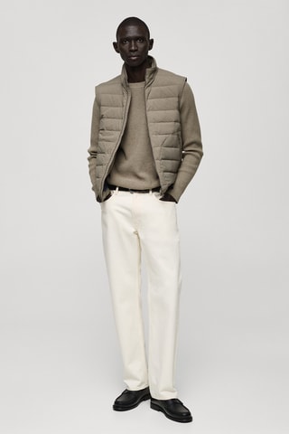 Gilet matelassé rembourrage duvet et plumes - Marron