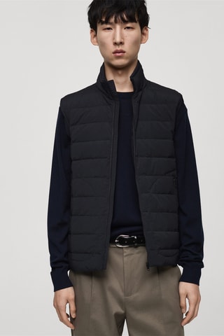 Gilet matelassé rembourrage duvet et plumes - Bleu marine