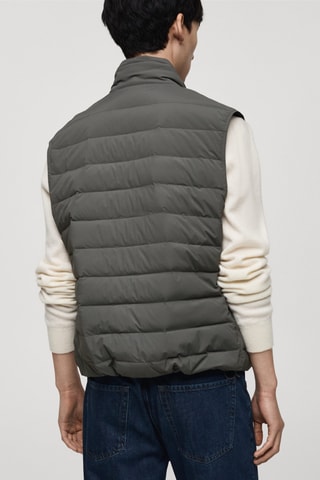 Gilet matelassé rembourrage duvet et plumes - Gris