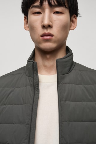 Gilet matelassé rembourrage duvet et plumes - Gris